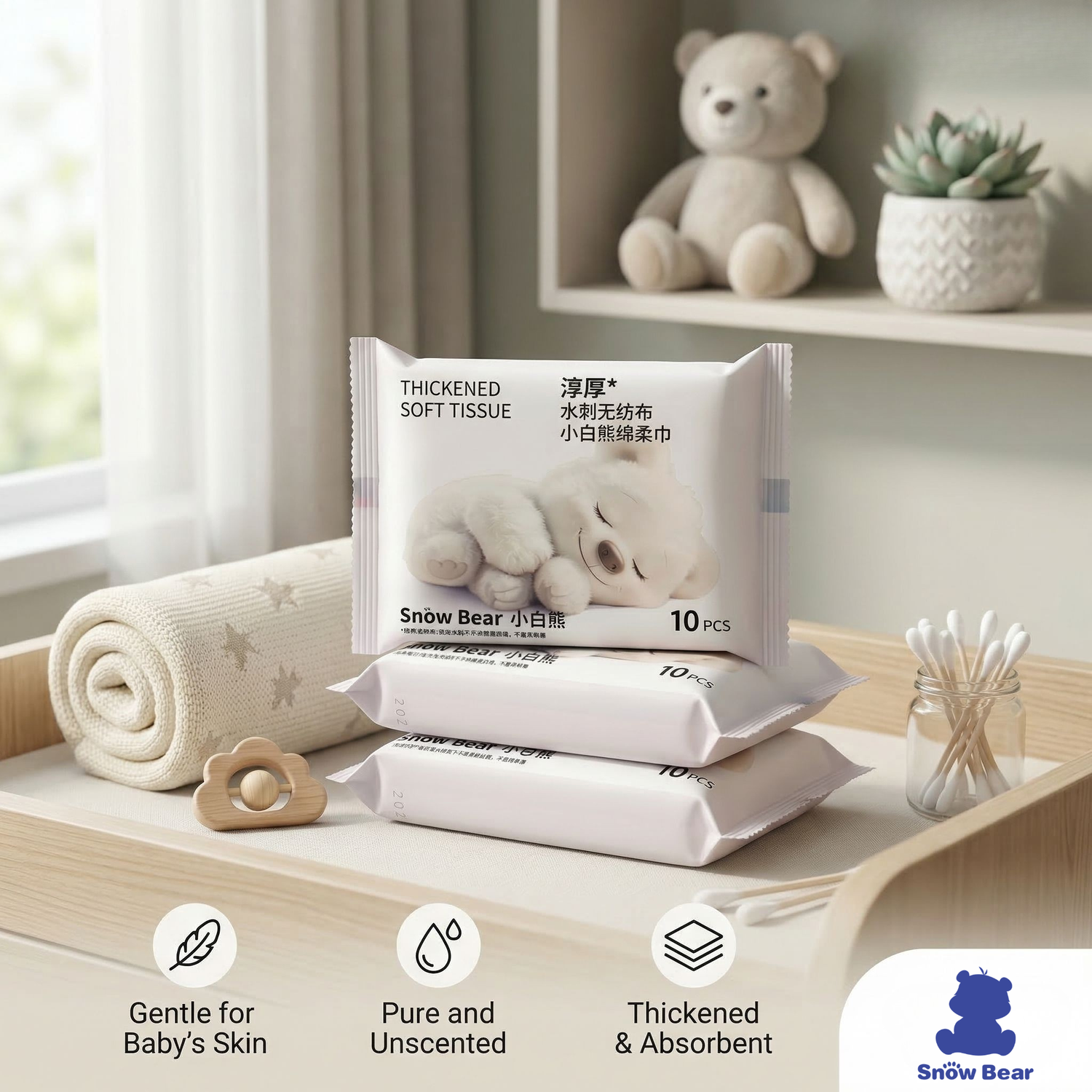 Baby Thickened Soft Tissue (10 pieces * 6 packs)